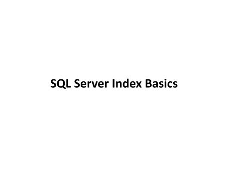 SQL Server Indexing 的图像结果