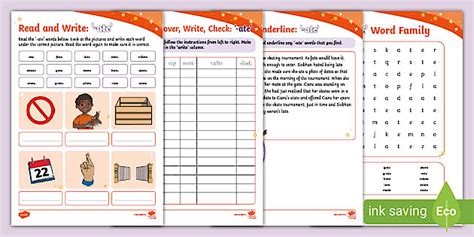 Word Family '-ate' Worksheets