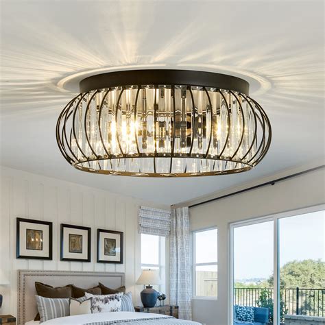 YYJLX 3 Light Flush Mount Ceiling Light Fixtures Modern Crystal ...