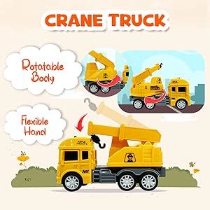 Buy Wembley 4Pcs Construction Vehicle Truck Push & Go Playset Friction ...