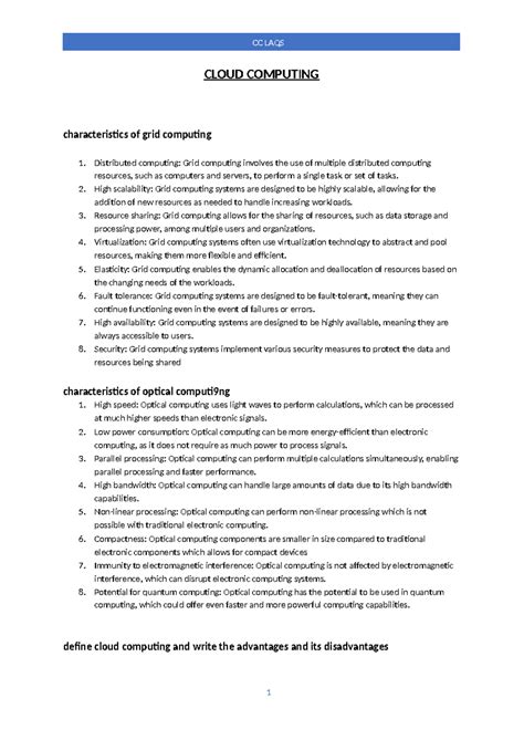 CC LAQS - Cloud Computing laqs - CLOUD COMPUTING characteristics of ...
