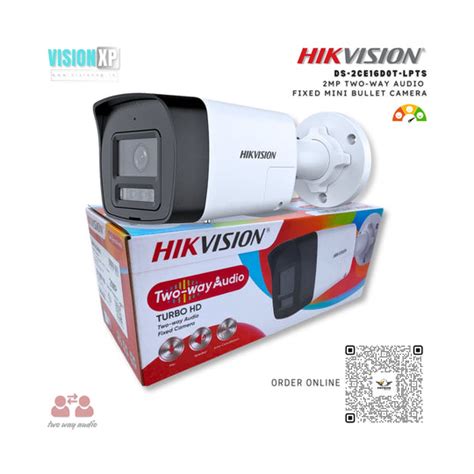 Hikvision DS-2CE70D0T-PTLTS 2MP Two-Way Audio Fixed PT Dome Camera ...