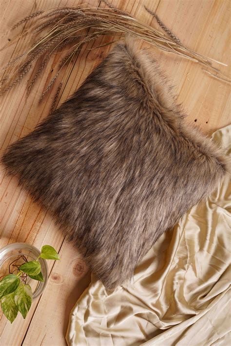 Brown Faux Fur Cover - Folkstorys Handcrafted Decor
