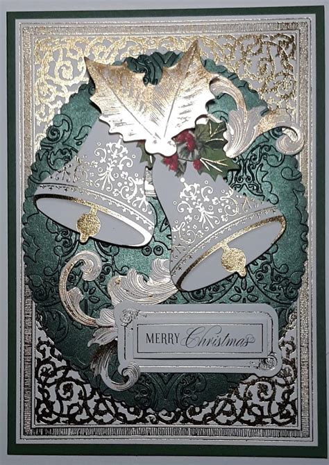 Elegant Christmas Card with Bells and Holly