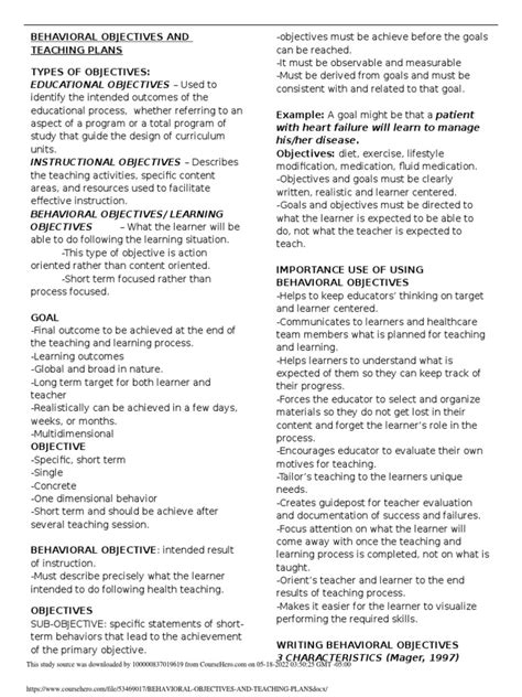 Image result for Example of Learning Behavior Objectives