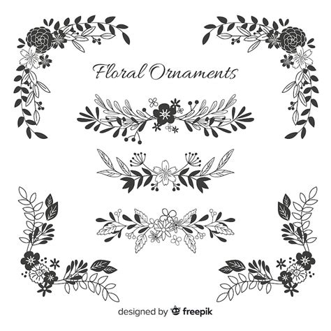 Black and white floral border Images - Free Download on Freepik