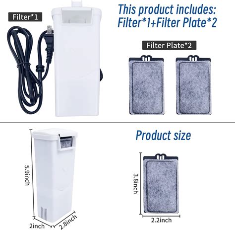 Buy BINANO Turtle Tank Filter Ultra-Low Water Filtration, 3 Layers of ...