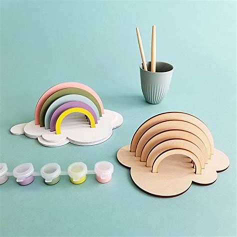 Wooden Toys: Shop Online Set of 1-5 Blank Rainbow Wood,Art & Crafts ...