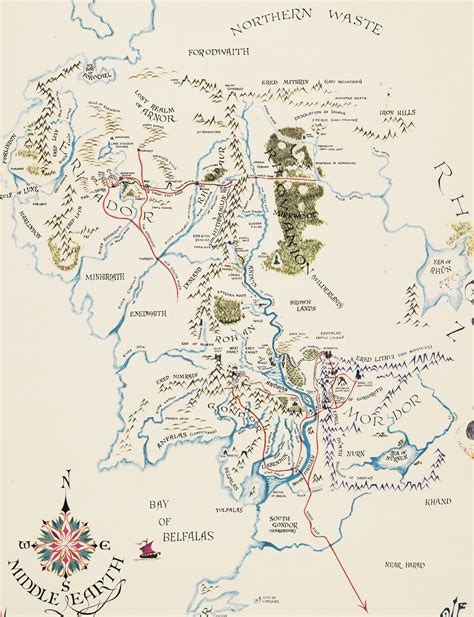 First issue of Barbara Remington’s iconic map of Middle Earth - Rare & Antique Maps