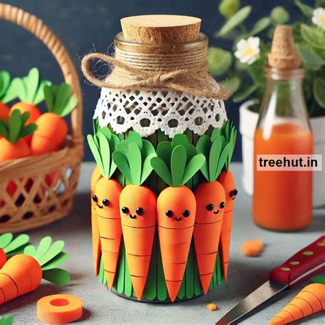 Carrot Bottle Decoration Ideas, Bottle Upcycle Craft Ideas