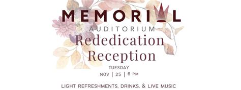 Memorial Auditorium Rededication Reception, 503 N Pine St, Pittsburg ...