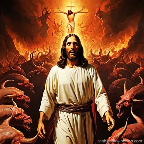 Jesus Christ in Hell | Stable Diffusion Online