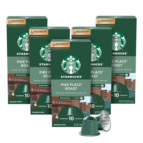 Starbucks Nespresso Original Line Pods, Pike Place Roast Medium ...