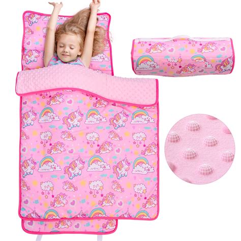 JISEN Toddler Nap Mat with Pillow and Blanket Nap Mat for Toddlers Boys ...