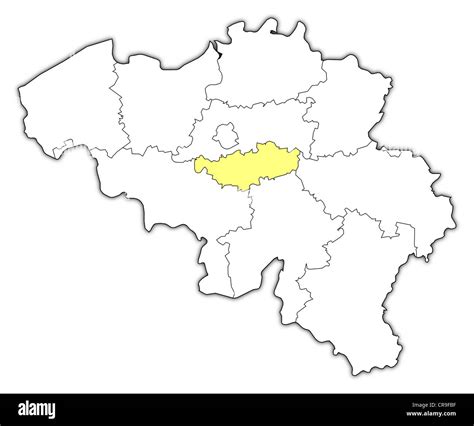 Political map of Belgium with the several states where Flemish Brabant is highlighted Stock ...