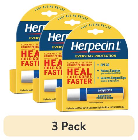 (3 pack) Herpecin L Lip Balm Stick; Cold Sore Sun & Fever Blisters and ...