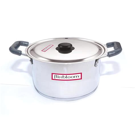 Buy Flixbloom Max Stainless Steel 2 Litre Cook & Serve Triply-Base ...
