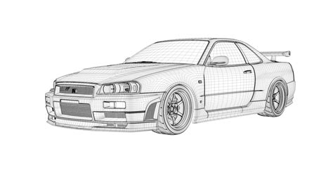 Coloriage De Nissan Skyline | Coloriage Nissan A Imprimer – GMLYP