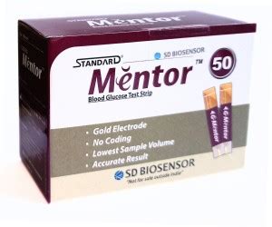 STANDARD Mentor Blood Glucose Monitoring Test Strips 50 Glucometer ...