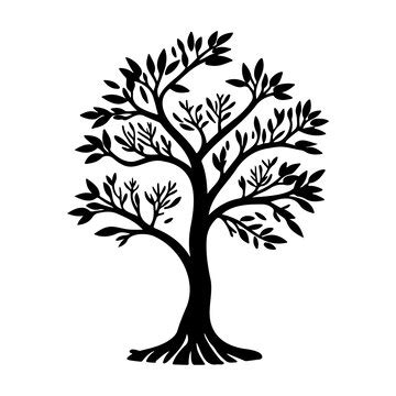 Tamarind icon hand draw black colour tree logo symbol perfect | Premium ...