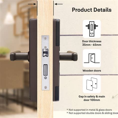YDME 50NxT (Brown) Smart Lock, Fingerprint, PIN, RFID, Manual Key ...