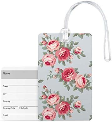 100yellow®Floral Printed Luggage Tag, Travel Luggage Suitcase Baggage ...