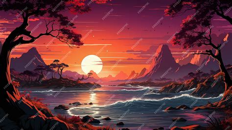 Premium Photo | Vaporwave Synthwave Wallpaper Teal Purple Orange Colors