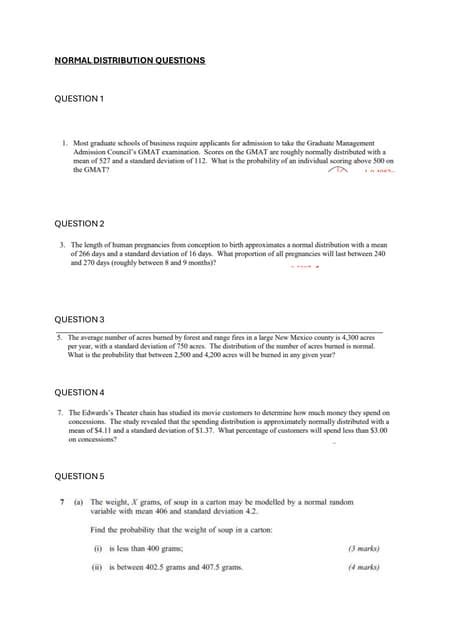 Image result for Normal Distribution Exam Questions