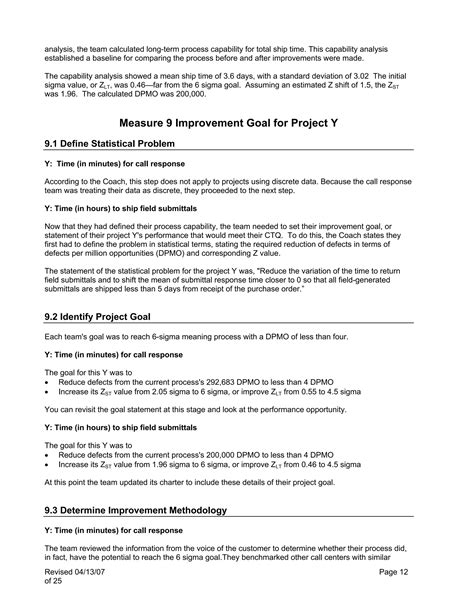 Image result for DMAIC Case Study Examples