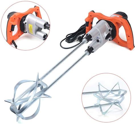 Buy Handheld Double Rods Concrete Mixers 1800W Stepless Speed ...