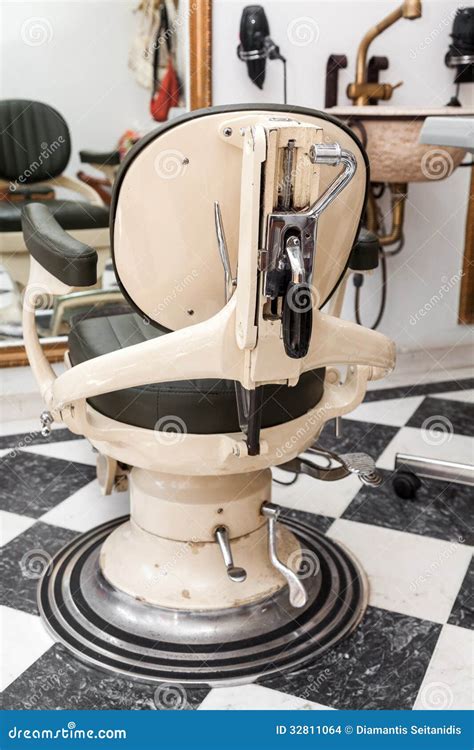 Vintage Antique Barber Chair Stock Photo - Image of imagery, parlor ...