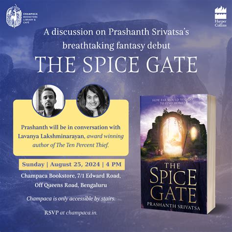 Book Discussion: THE SPICE GATE with Prashanth Srivatsa and Lavanya La ...