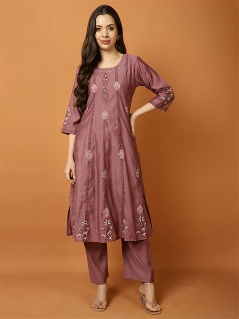 Printed Cotton Blend Kurta With Pants – mbz.in