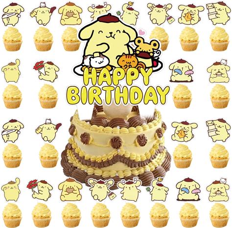 Amazon.com: Pompompurin Cake Decorations with 1Pcs Cake Topper, 36 Pcs ...
