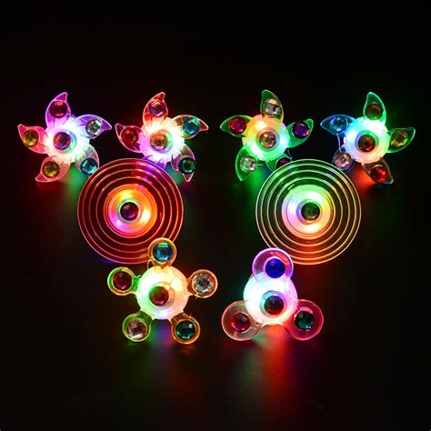 Buy Light Up LED Bracelet Flashing Party Favors with Gyro Fidget Spiral ...