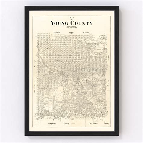 Young County Texas Map 1898 Old Map of Young County Texas - Etsy
