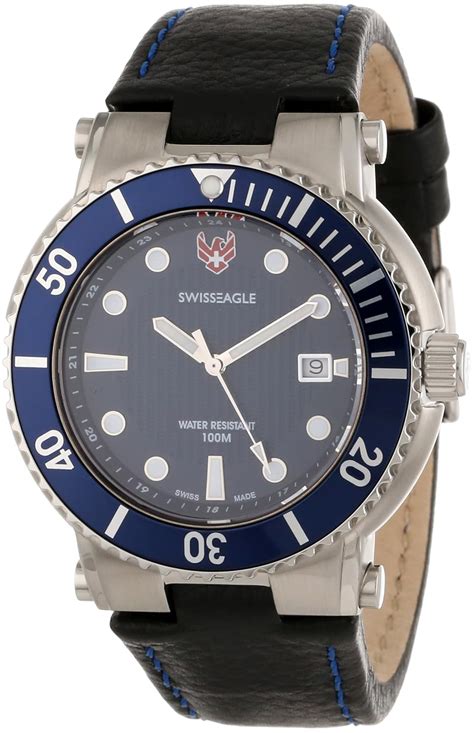 Swiss Eagle Men's SE 9016-03 Covert Blue Dual Strap Watch : Amazon.in ...