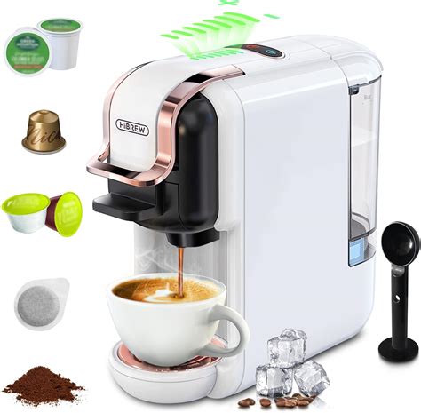 Amazon.com: Compact Coffee Maker for Single Pods, HiBREW 5-in-1 Espresso Machine for K-cup*/Nes ...