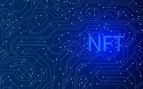 Nft nonfungible tokens concept in wireframe of | Premium Vector