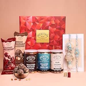Healthy Treat Perfect Jodi Rakhi Gift Hamper | Roasted Snacks, Berries ...