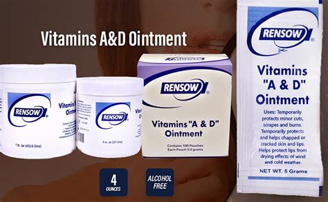 Rensow Vitamin A&D Ointment Tattoo Aftercare Healing Ointment Skin ...
