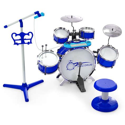 Costway Kids Musical Instrument Play Set: Jazz Drum, Keyboard, Cymbal ...