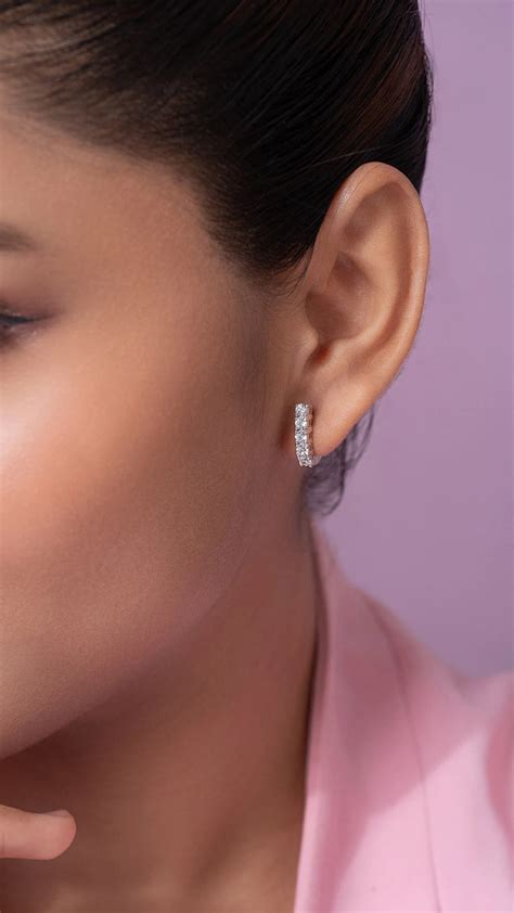 Heera Silver Hoop Earrings for Women White Gold – Shinez By Baxi Jewellers
