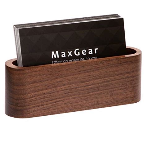 Buy Wood Business Card Display Holder, MaxGear Professional Brown ...