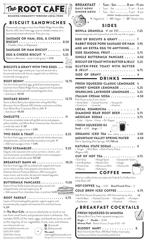 Menu — The Root Cafe