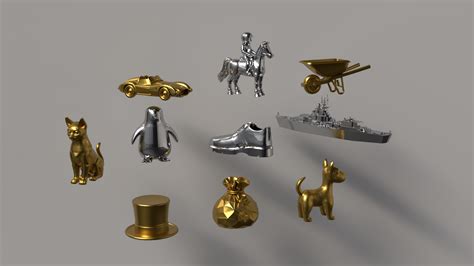 🎲 "Classic Monopoly Tokens Set" - 10 ikonische Spielfiguren (3D ...