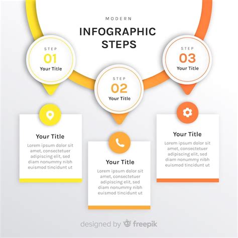 Flat gradient infographic steps template | Free Vector