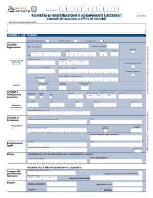 2020-2025 Modulo IT Agenzia Delle Entrate Richiesta di Registrazione e ...