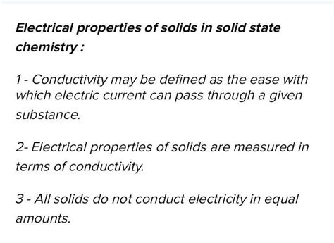 explain electrical properties of solids - Brainly.in