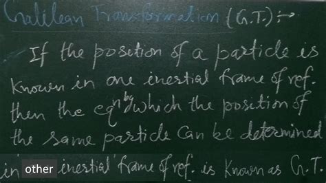 Lecture-3 Mechanics- Frame of reference: Galilean Transformations | PDF